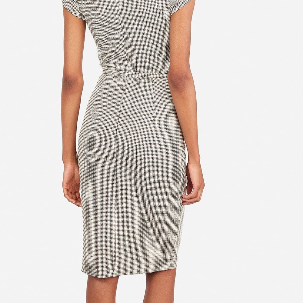 Express houndstooth belted dress - Picture 2 of 5